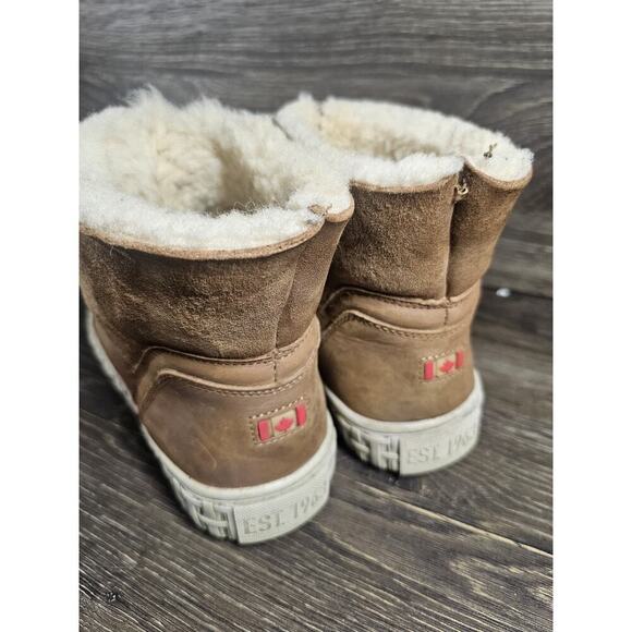 PAJAR Canada LIBERTY WOMENS WOOL INSULATED Tan Leather Ankle Winter BOOTS 8-8.5 - Picture 4 of 10